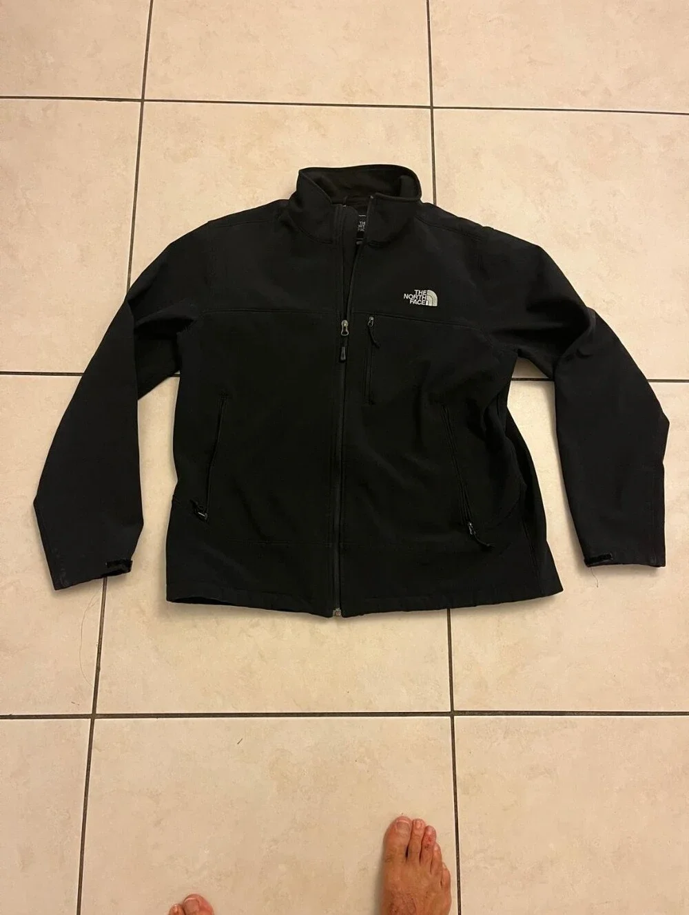 The North Face Black Men's Softshell Full-Zip Jacket, Used